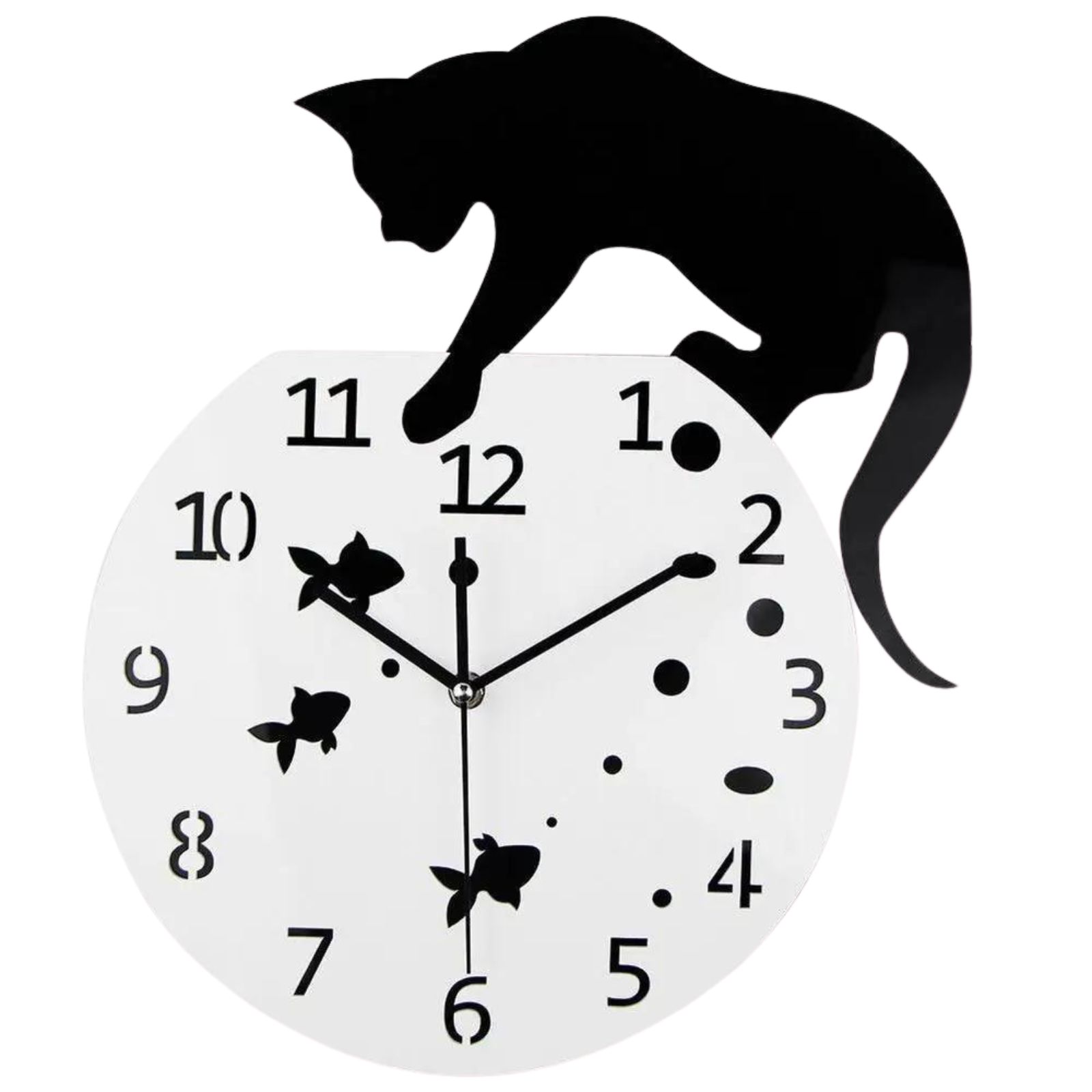 geneX 黒猫 ネコデザイン 壁掛け 掛け時計 アンティーク 北欧 大型 時計 クロック かわいい